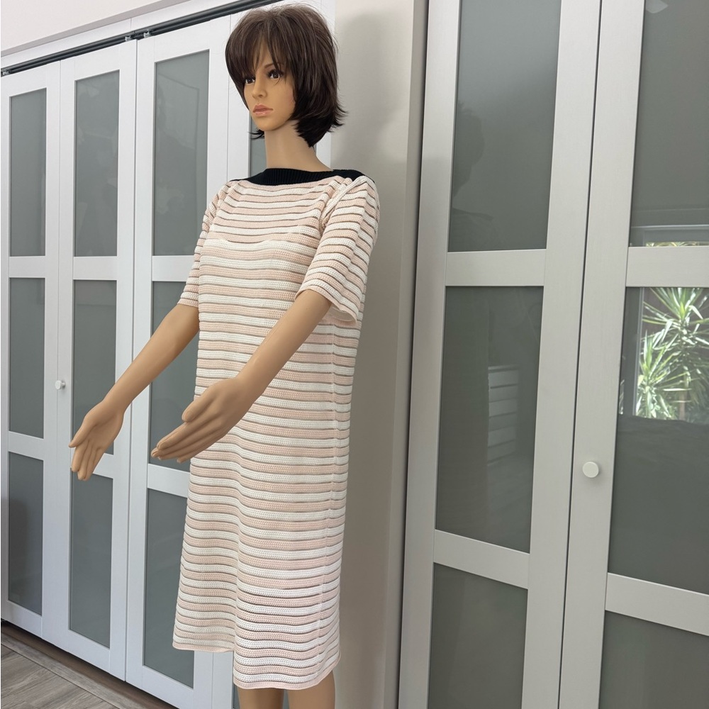 NWT See By Chloe White Cream Sheath Midi Dress with Sailor Collar, Size 4